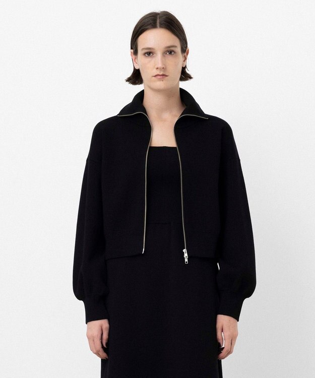 NAVE 【ReNAVE・洗える】スムースニット トラックジャケット ブラック系