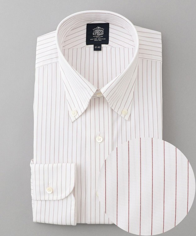 J.PRESS MEN 【PREMIUM PLEATS / 形態安定】ペンシルストライプ シャツ / B.D.