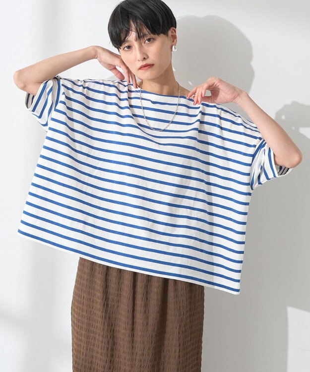 AMERICAN HOLIC バスクボーダー半袖プルオーバー Blue