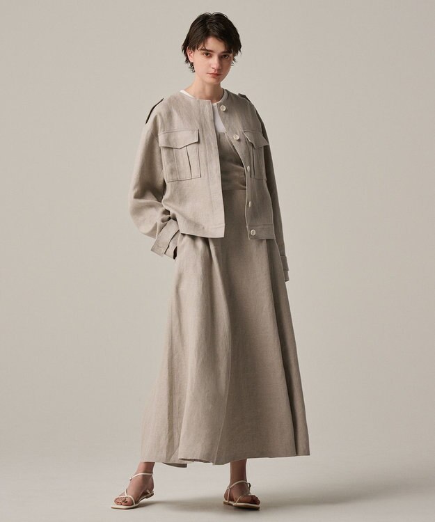 uncrave ヘリンボーン リネン ワンピース（uncrave WHITE） フラックスA