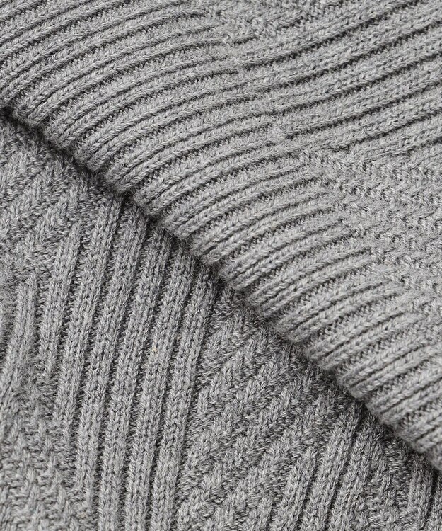 JOSEPH HOMME  新柄【洗える】シルクバルキー　　ハイネックジップアップニット ライトグレー系