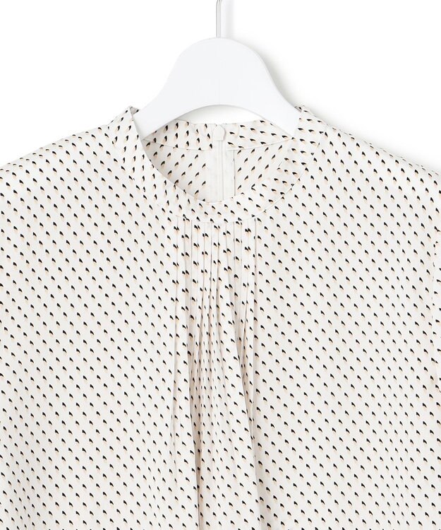 23区 L 【洗える】グラデーションドットプリント ブラウス ホワイト系