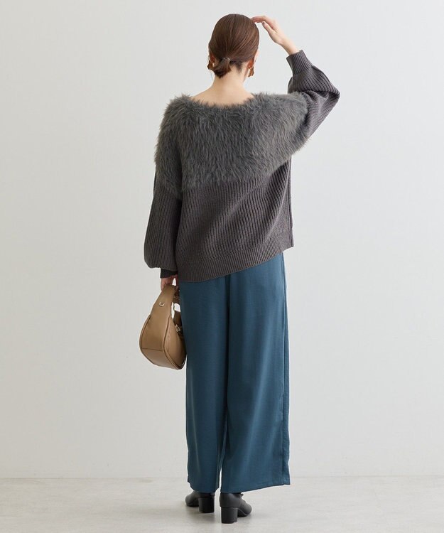Green Parks ・Ｐｅｔｉｔ　Ｆｌｅｕｒ　シャギーキリカエニット Charcoal Gray