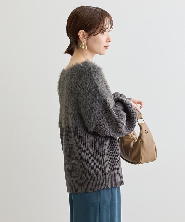 Green Parks ・Ｐｅｔｉｔ　Ｆｌｅｕｒ　シャギーキリカエニット Charcoal Gray