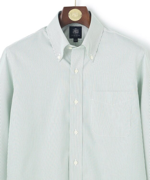 J.PRESS MEN 【WEB限定】ピンストライプシャツ/B.D グリーン系1