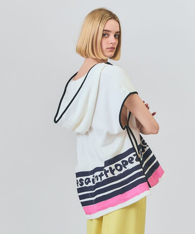 GRACE CONTINENTAL パイルポンチョフーディ ホワイト