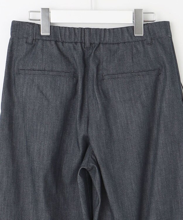 J.PRESS LADIES S 【洗える】セルロースシャンブレー ワイド パンツ ネイビー系