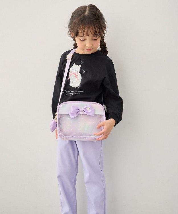 ANY KIDS クリアポケットショルダーバッグ レインボー