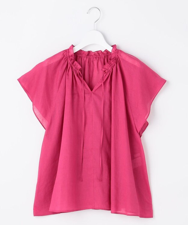 自由区 【WEB限定カラーあり】シアーラミーローンフリルデティール ブラウス [WEB限定カラー]マゼンタ