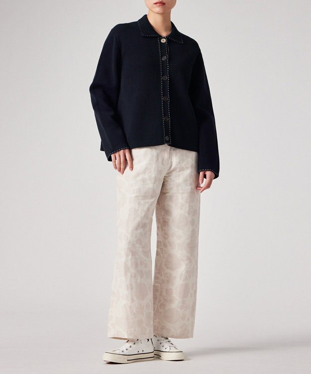 Paul Smith コントラストステッチ ミラノリブ ニットブルゾン ネイビー