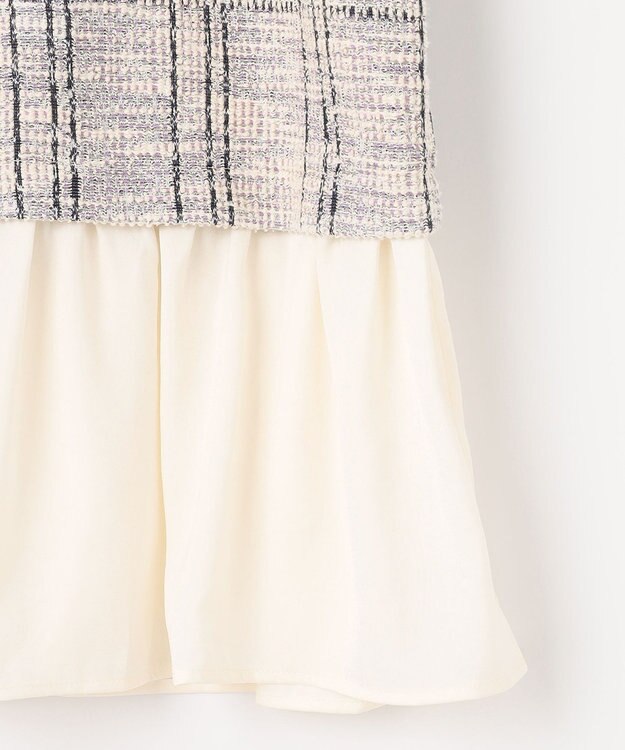 ANY SIS 【洗える】ネップツイードペプラム カットソー ラベンダー系