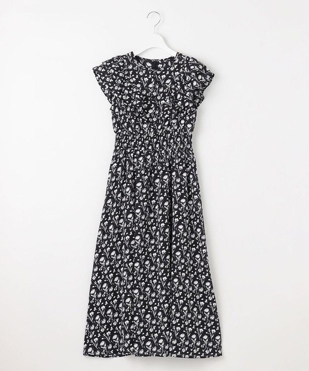 Feroux 【美人百花7月号掲載】フラワープリント ワンピース ブラック系9