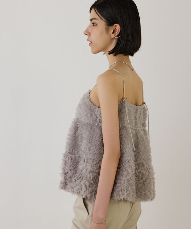 GRACE CONTINENTAL フラワーチュールキャミ グレー