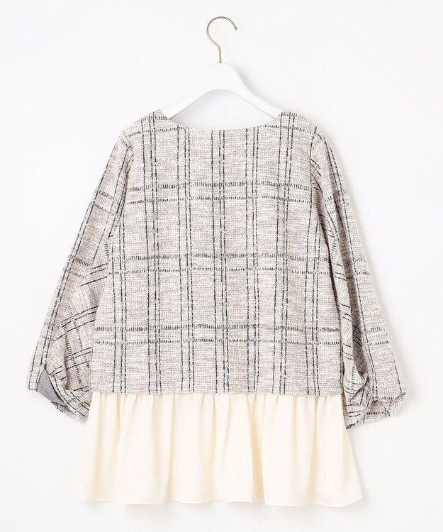 ANY SIS 【洗える】ネップツイードペプラム カットソー ラベンダー系