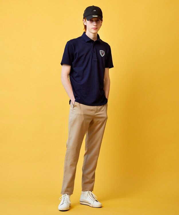 23区GOLF 【MEN】【WEB&一部店舗限定】ハニカムカノコ 半そでポロシャツ ネイビー系