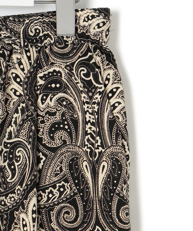 23区 【洗える】フレンチペイズリーサテン ワイドパンツ ブラック系5