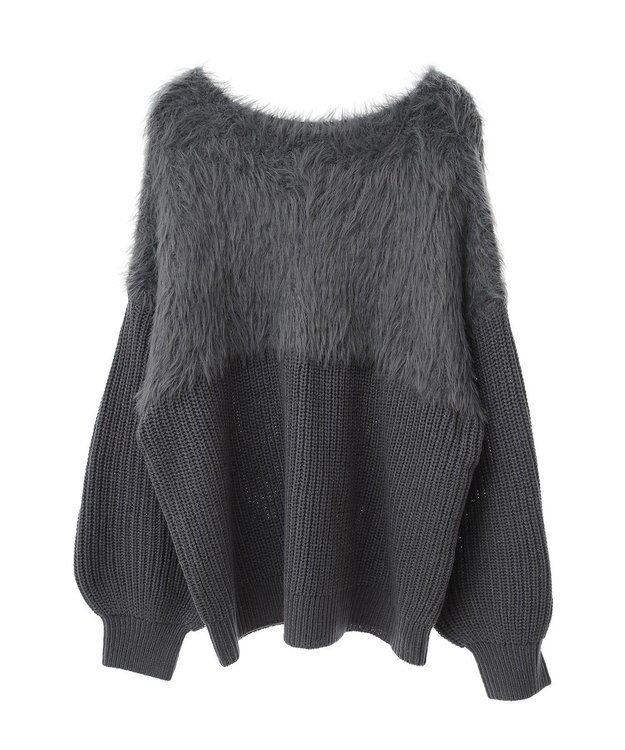 Green Parks ・Ｐｅｔｉｔ　Ｆｌｅｕｒ　シャギーキリカエニット Charcoal Gray