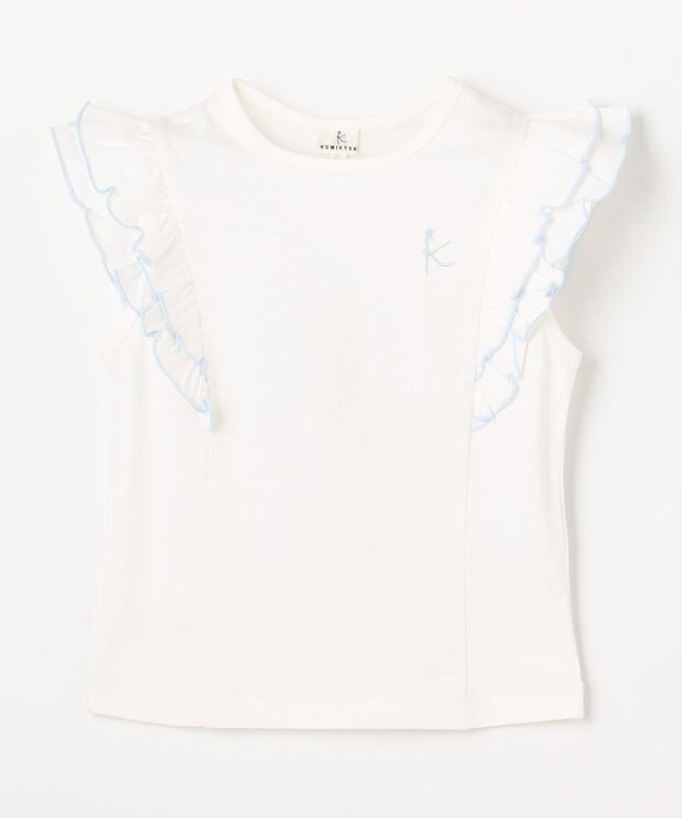 組曲 KIDS 【110-140㎝】 フルールフリルTシャツ オフホワイト