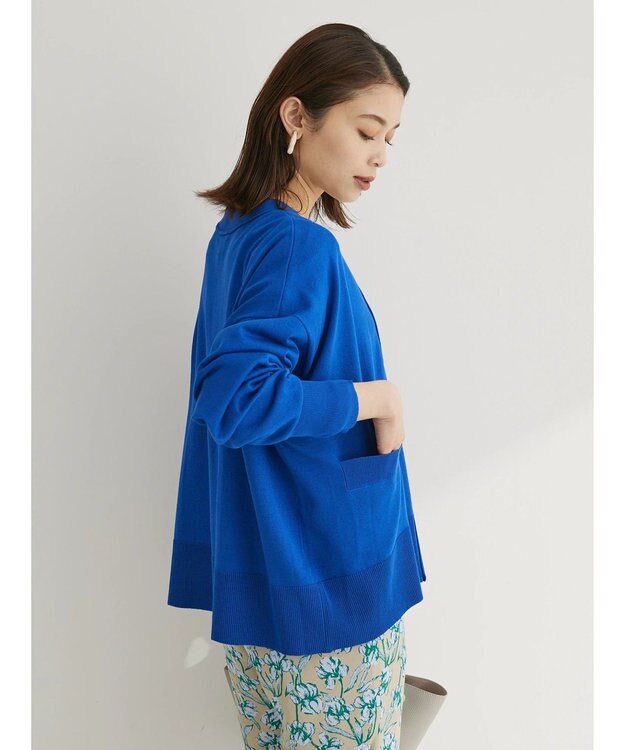 Green Parks 洗える　ショート丈カーディガン Blue