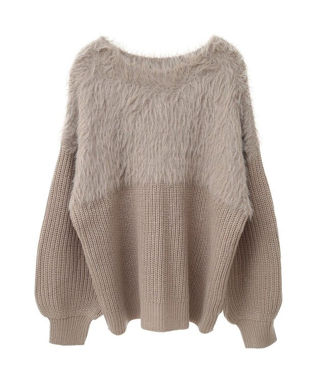 Green Parks ・Ｐｅｔｉｔ　Ｆｌｅｕｒ　シャギーキリカエニット Gray Beige