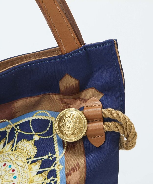 TOPKAPI 【TREASURE TOPKAPI】【26AW新色】マイルドサテン スカーフ柄 トートバッグ ネイビー