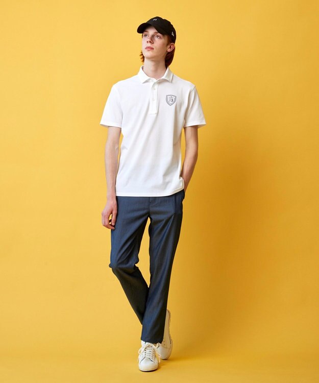 23区GOLF 【MEN】【WEB&一部店舗限定】ハニカムカノコ 半そでポロシャツ ホワイト系