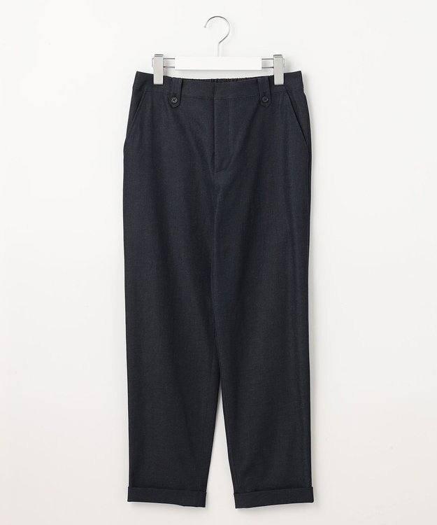 J.PRESS LADIES L 【洗える・吸水速乾】麻シェルドライ テーパード パンツ ネイビー系