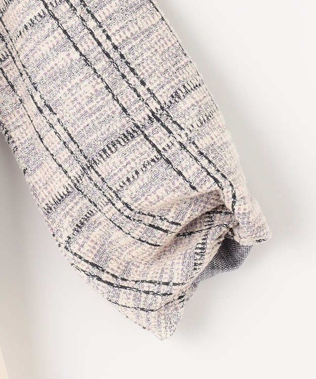 ANY SIS 【洗える】ネップツイードペプラム カットソー ラベンダー系