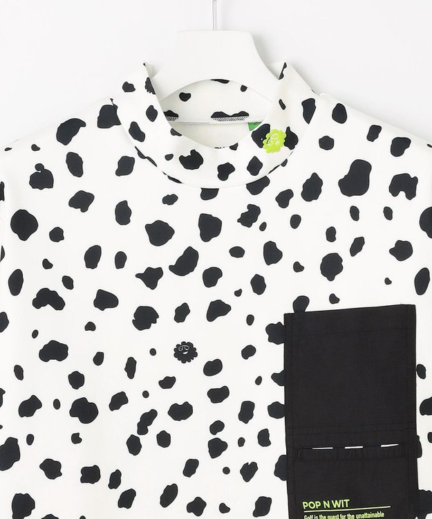 PW CIRCULUS 【MEN】スノーレオパード柄裏フリースモックネックT ホワイト系5