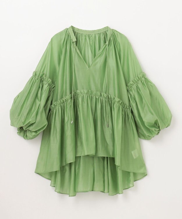 GRACE CONTINENTAL ギャザーカフタントップ グリーン