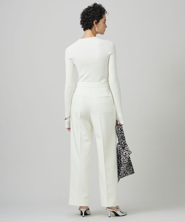 ICB L 【CLASSY.1月号掲載・洗える】ハイゲージリブベーシック プルオーバーニット オフホワイト系