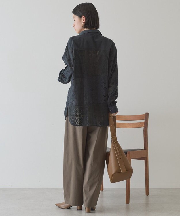 AMERICAN HOLIC レースパッチワークシャツ Black