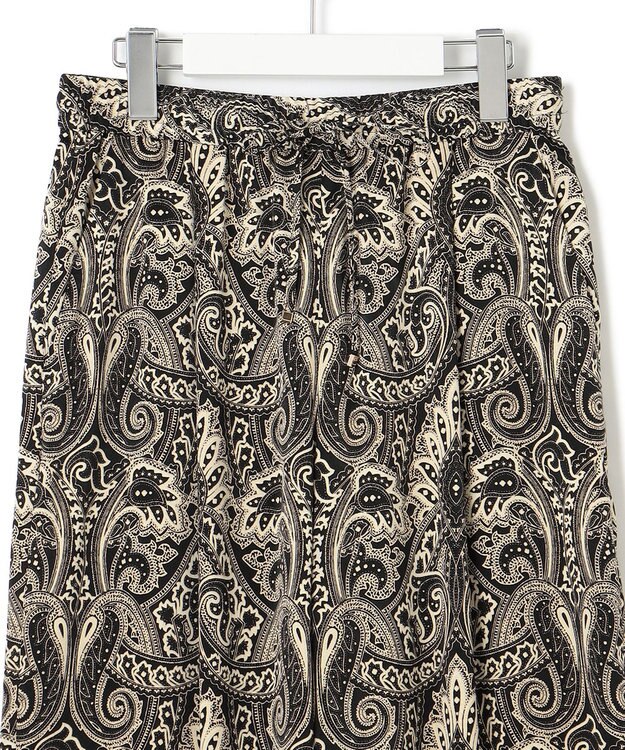 23区 【洗える】フレンチペイズリーサテン ワイドパンツ ブラック系5