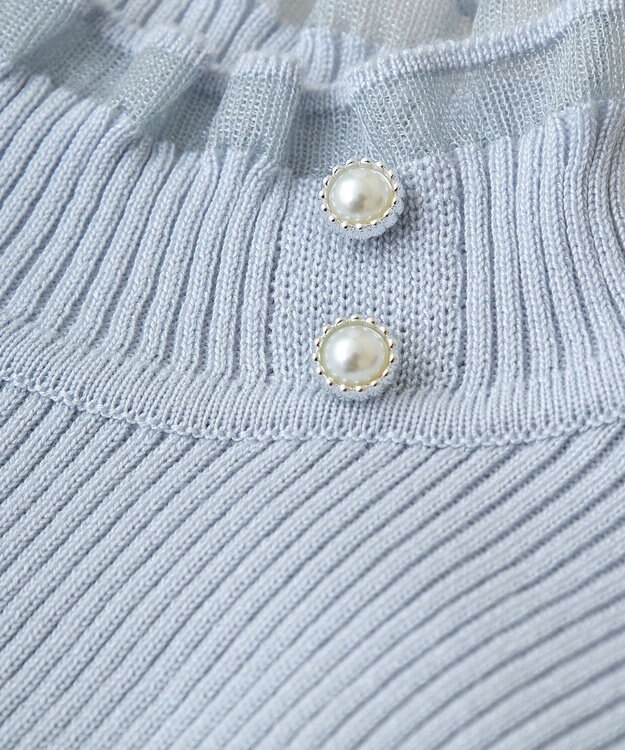 Green Parks ・ｓｗｉｎｇ　ｂｙ　シフォンフリルリブハイネック Gray