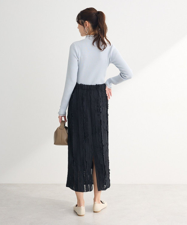 Green Parks ・ｓｗｉｎｇ　ｂｙ　シフォンフリルリブハイネック Gray