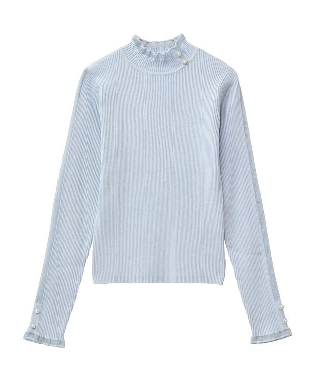 Green Parks ・ｓｗｉｎｇ　ｂｙ　シフォンフリルリブハイネック Gray