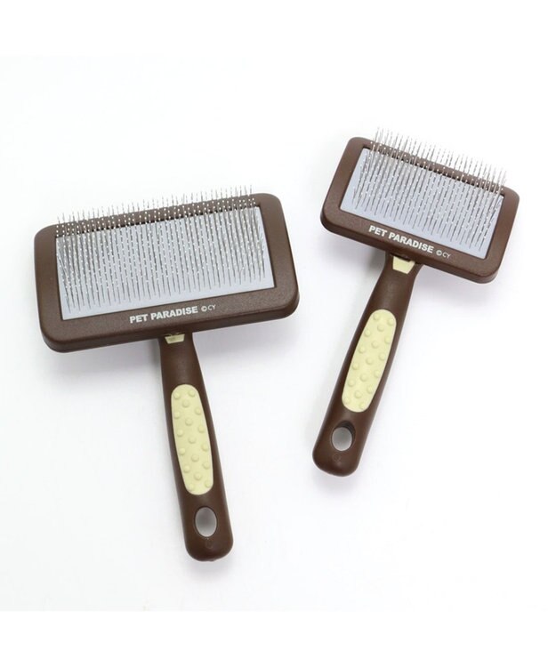 PET PARADISE ペットパラダイス スリッカーブラシ M 茶系