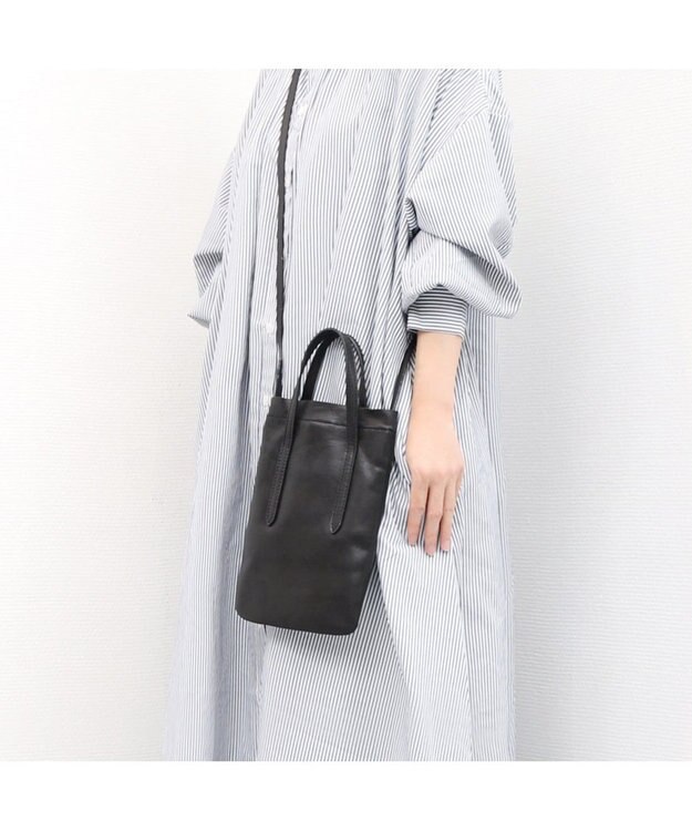 UNBILLION ペルケ perche / ゴートスムース2wayミニショルダー ブラック