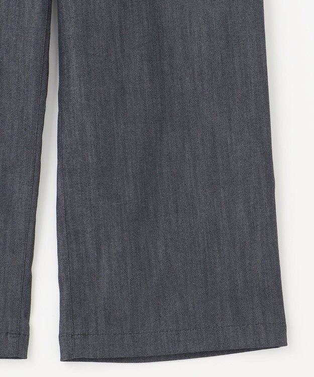 J.PRESS LADIES S 【洗える】セルロースシャンブレー ワイド パンツ ネイビー系