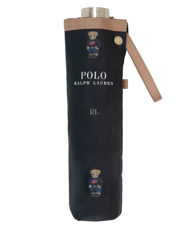MOONBAT POLO RALPH LAUREN （ポロ ラルフローレン）折りたたみ傘 FLAG BEAR ポロベア ドット 大きめ55cm ブラック