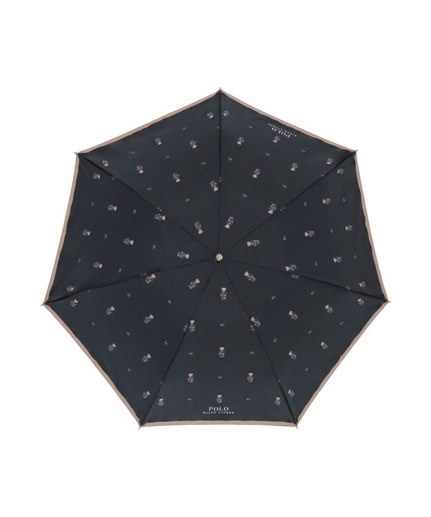 MOONBAT POLO RALPH LAUREN （ポロ ラルフローレン）折りたたみ傘 FLAG BEAR ポロベア ドット 大きめ55cm ブラック