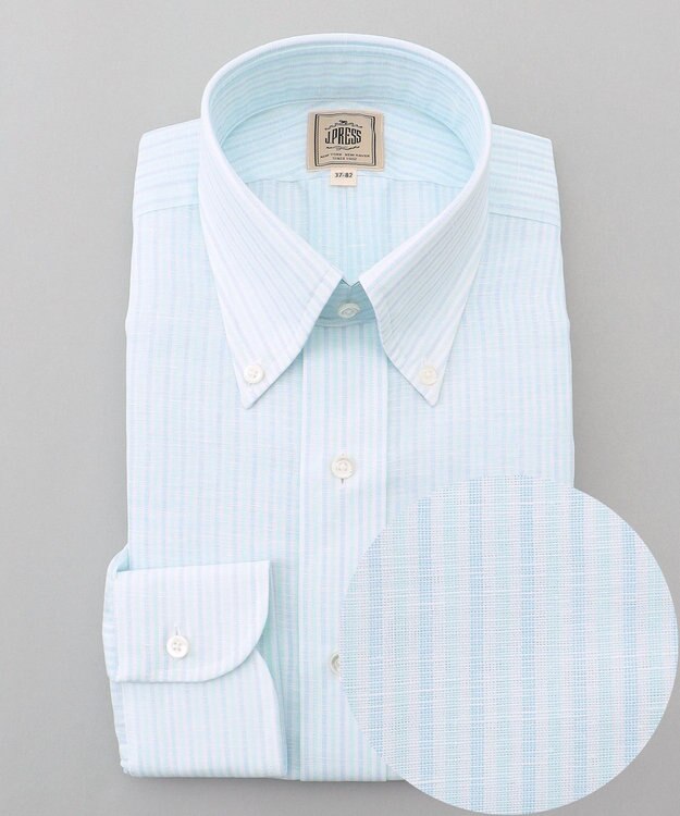 J.PRESS MEN 【WEB・一部店舗限定】コットンリネンマルチストライプ シャツ / B.D. スカイブルー系1