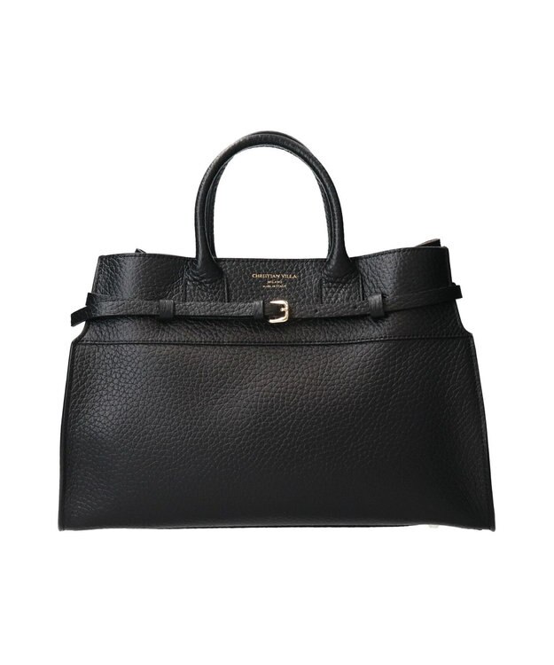 INTER-CHAUSSURES 【CHRISTIAN VILLA】レザーハンドバッグ ブラック