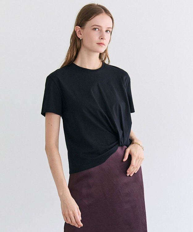 BEIGE， CERUSSITE / フォルムタック ドレープTシャツ Black