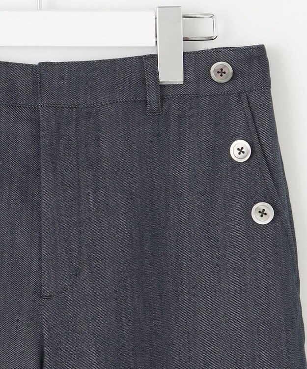 J.PRESS LADIES S 【洗える】セルロースシャンブレー ワイド パンツ ネイビー系