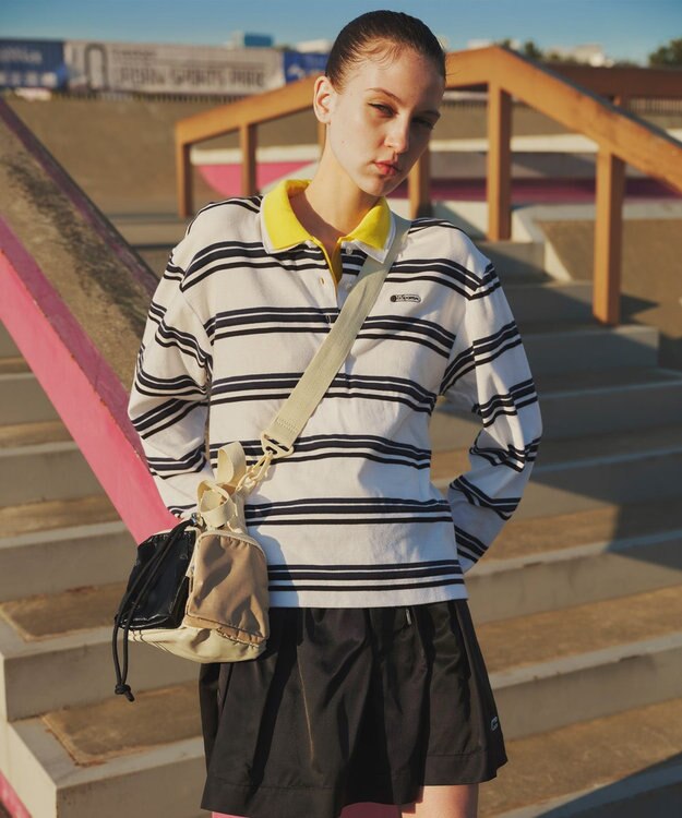 LeSportsac CONV DRAWSTRING CRSSBDY/ベージュ/ブラックシャイン/メレンゲ ベージュ/ブラックシャイン/メレンゲ