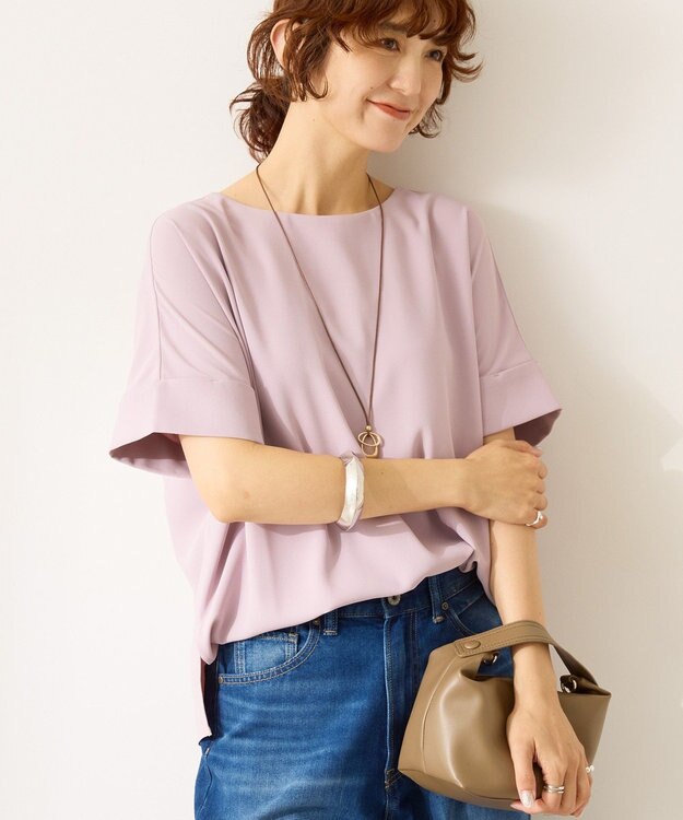 AMERICAN HOLIC 【予約】【WEB限定】イージーケア+接触冷感バックタック半袖プルオーバー Lavender