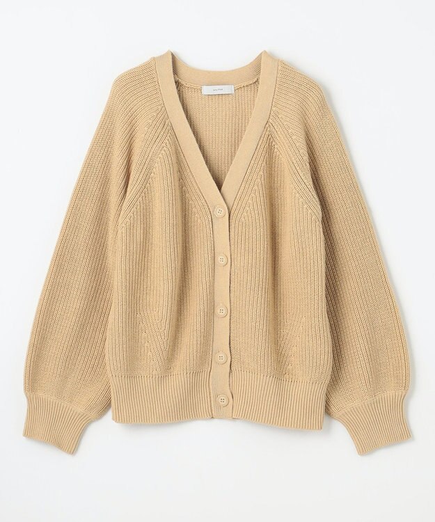 ANY 【洗濯機可/UVカット/アンチピリング】コットンＶネックカーディガン イエロー