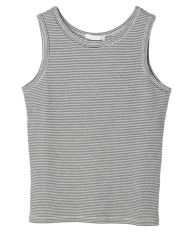 Green Parks ボーダーリブタンクトップ Off White