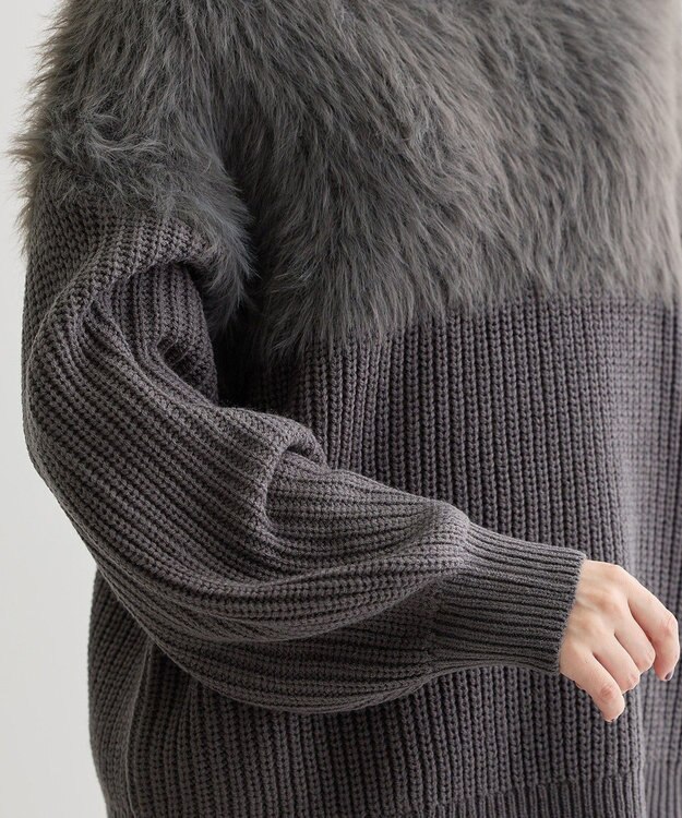 Green Parks ・Ｐｅｔｉｔ　Ｆｌｅｕｒ　シャギーキリカエニット Charcoal Gray